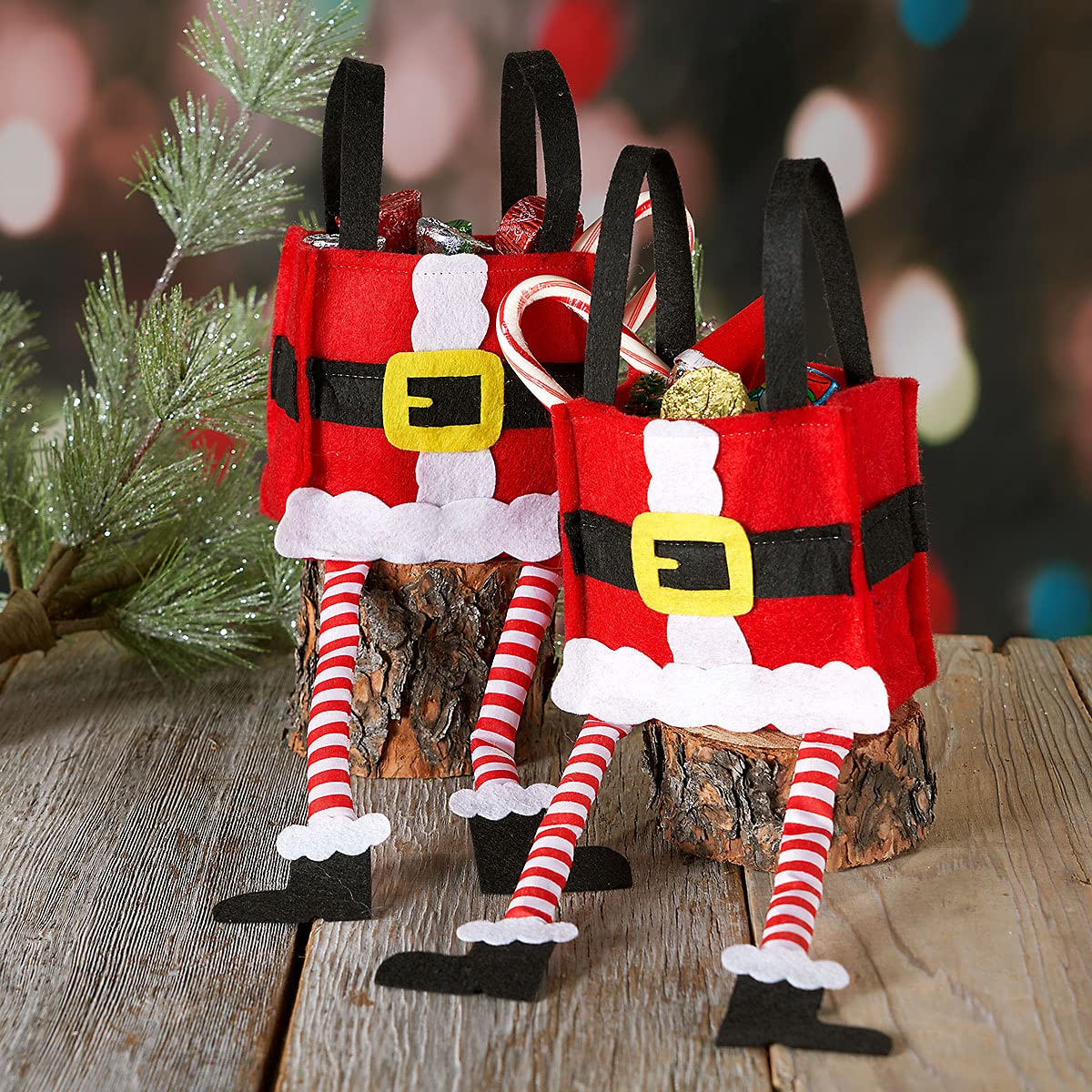 Santa Pants Christmas Treat Bags - Set of 6 Holiday Gift Bags for Kids, Classroom Parties, Teacher Gifts & Festive Decorations | Perfect for Christmas Celebrations, School Events & Holiday Gift Giving