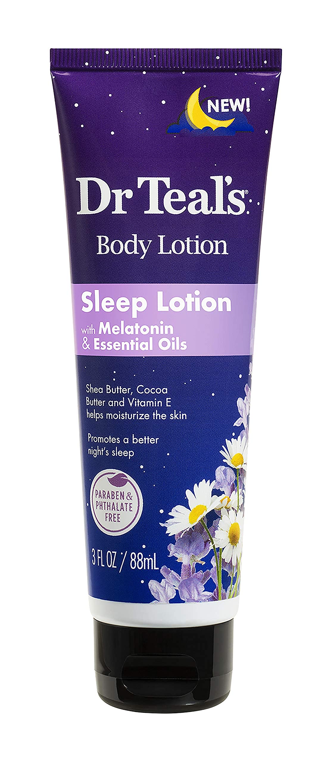 Dr Teal's Sleep Lotion with Melatonin & Essential Oils, 3 Fl Oz - Relaxing Nighttime Moisturizer for Deep Sleep & Stress Relief
