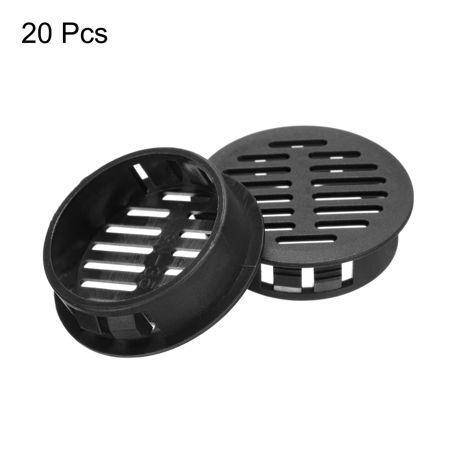 uxcell 20Pcs 35mm/1.4in Black Plastic Circular Soffit Vents - Air Vent Covers for Bathroom, Home, Office, Kitchen, Cabinet & Wardrobe - Improve Airflow & Prevent Moisture Build-Up