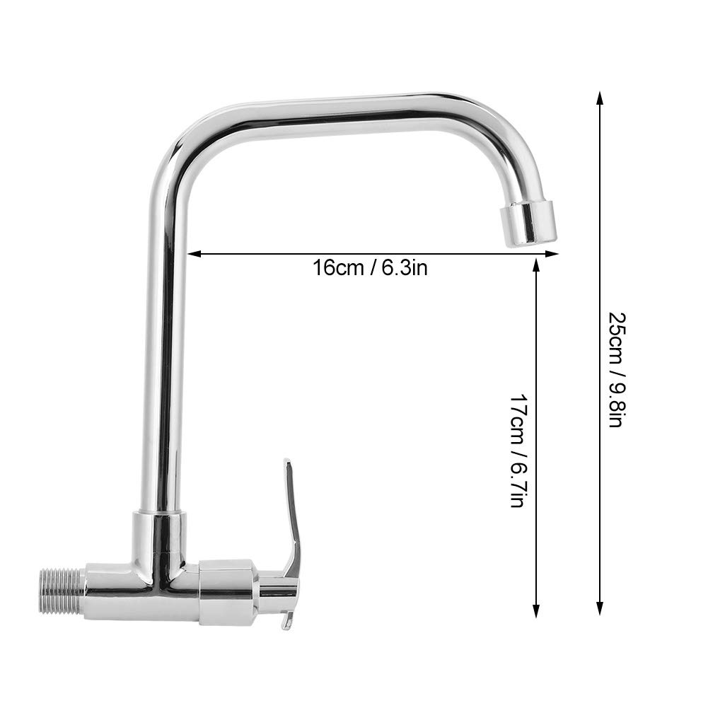 Wall Mounted Single Handle Kitchen Faucet - G1/2 Chrome Plated Cold Water Tap for Home, Bar & RV Use | Durable Sink Faucet for Modern Kitchens & Outdoor Bars