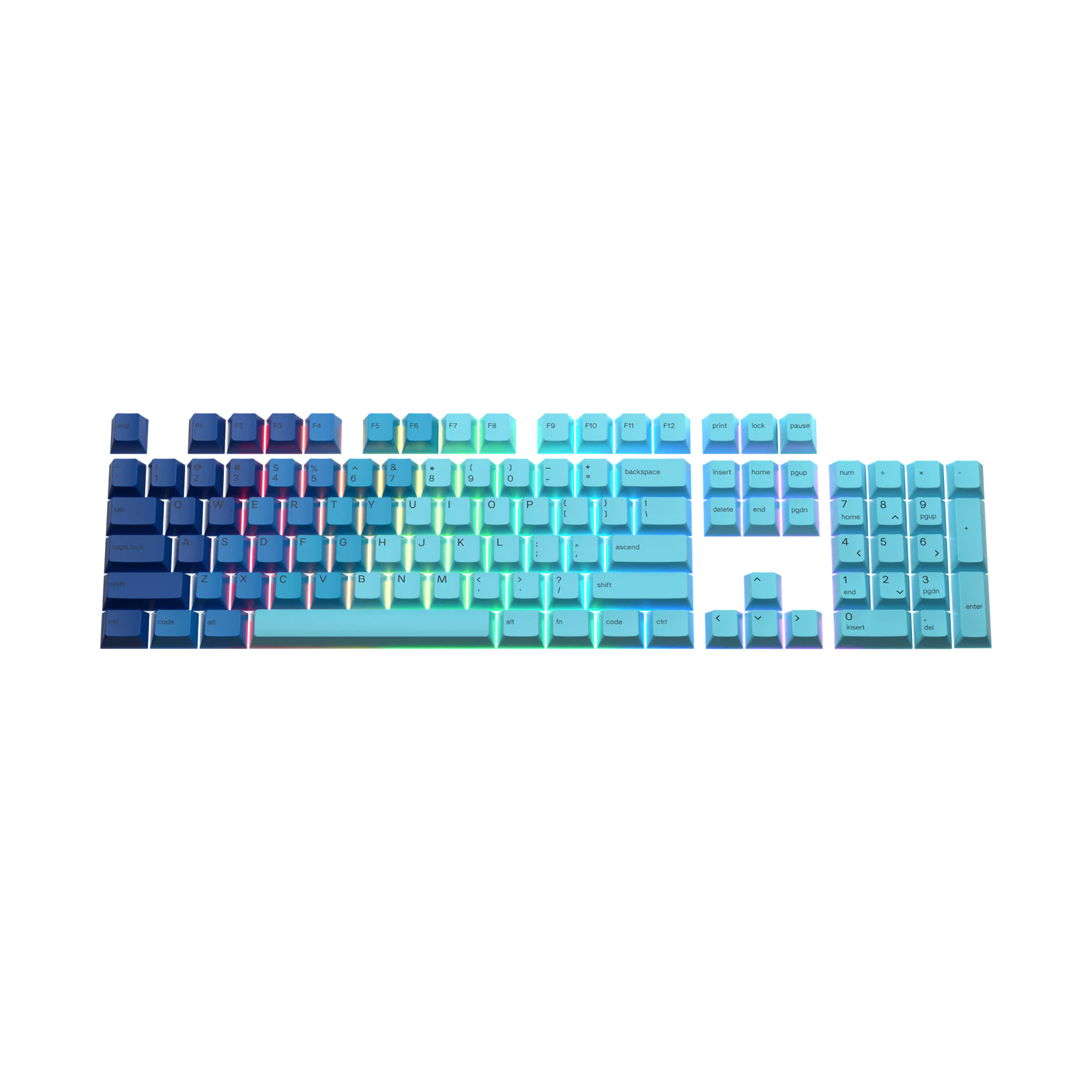 Custom Ocean Themed Keycaps for Mechanical Keyboards - Perfect for Gaming, Typing & Office Work