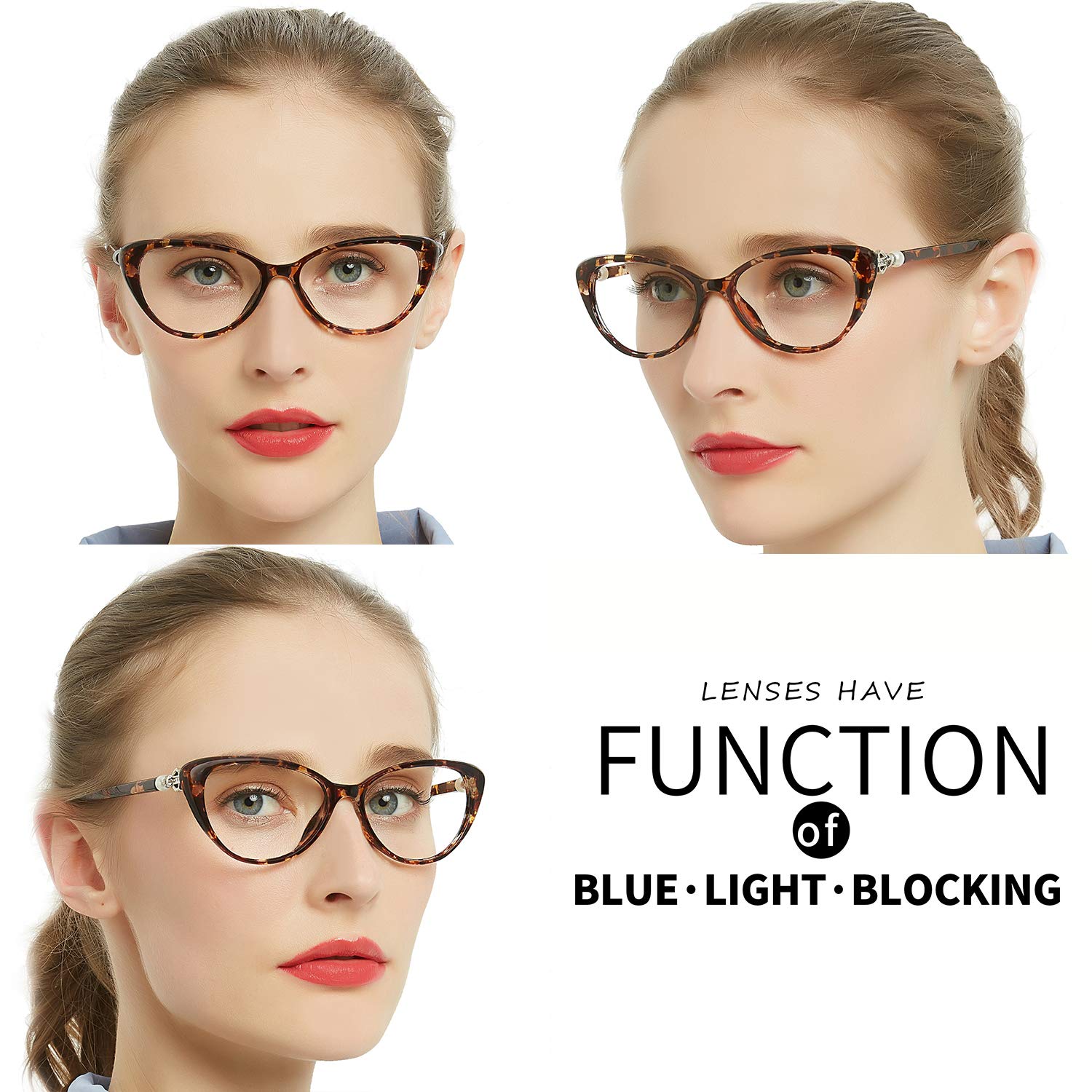 OCCI CHIARI Women's Progressive Reading Glasses with Blue Light Blocking & Multifocus Transition Lenses - Perfect for Computer Work, Reading & Indoor/Outdoor Use