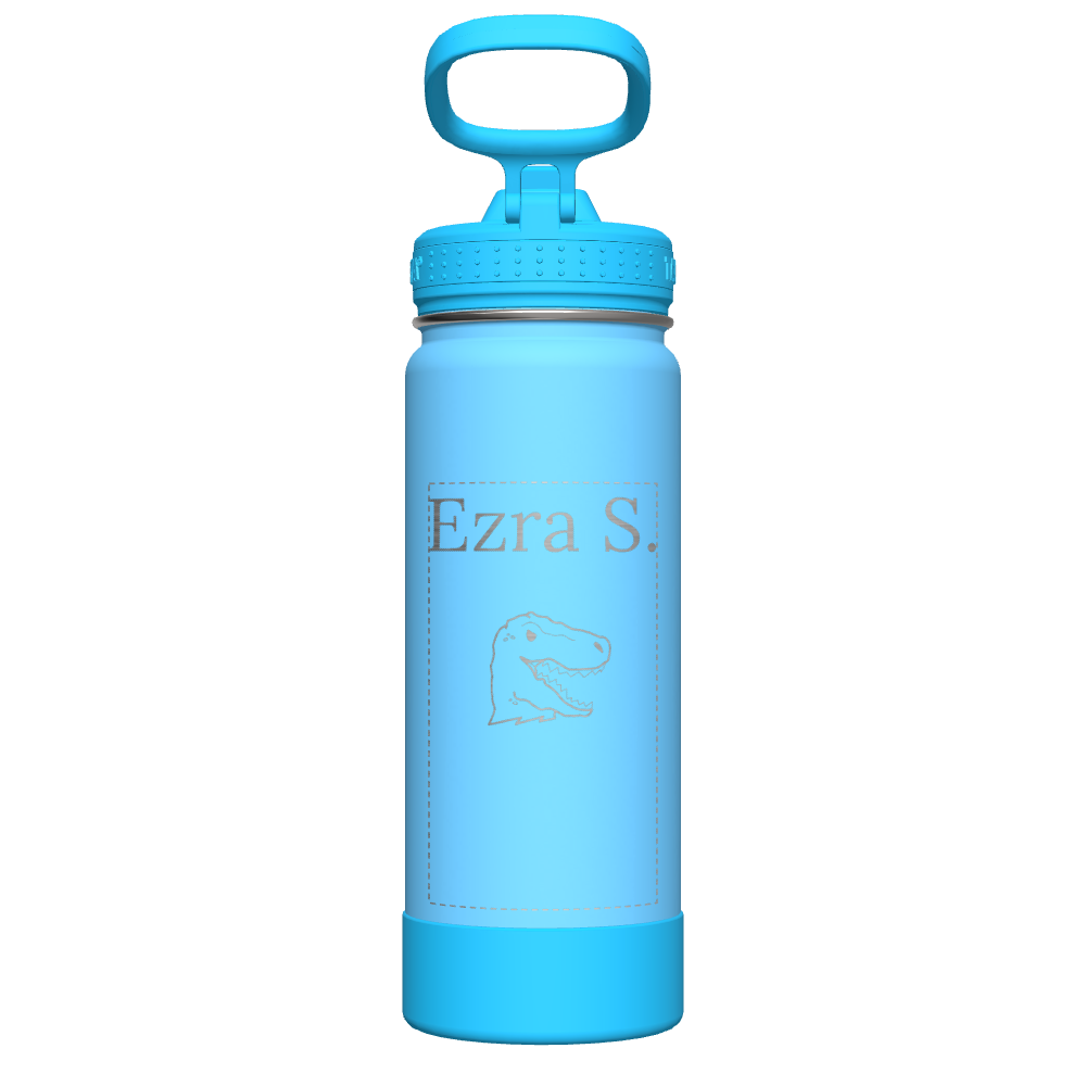 Glow in The Dark Water Bottle for Kids with Straw Lid - Customizable Name - Perfect for School, Sports & Outdoor Adventures