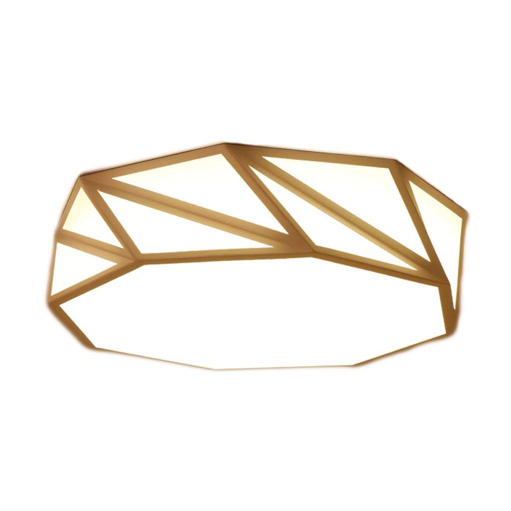 Modern Round Geometric Wrought Iron LED Ceiling Light with Acrylic Shade - Flush Mount Fixture for Home, Office, Balcony & Corridor Lighting | Warm White Illumination | Indoor Ceiling Lamp for Living Room, Bedroom & Hallway