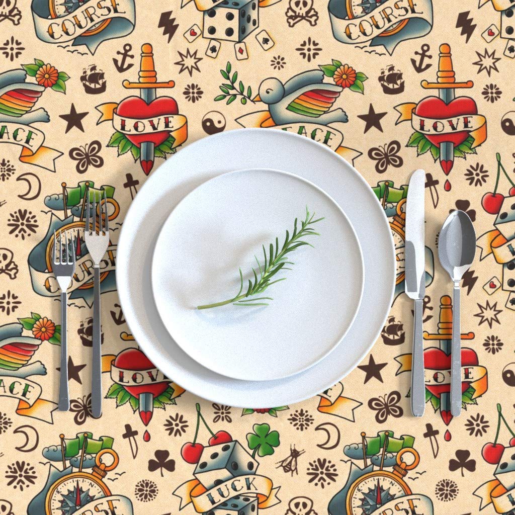Custom Printed Cotton Sateen Tablecloth 70