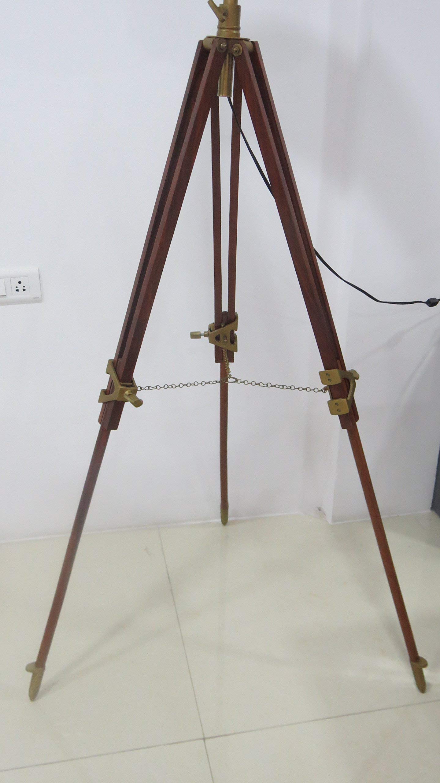 NauticalMart Nautica Classic Tripod Floor Lamp - Adjustable Height Modern Lighting for Living Room, Bedroom & Office - Perfect for Reading, Working & Relaxing