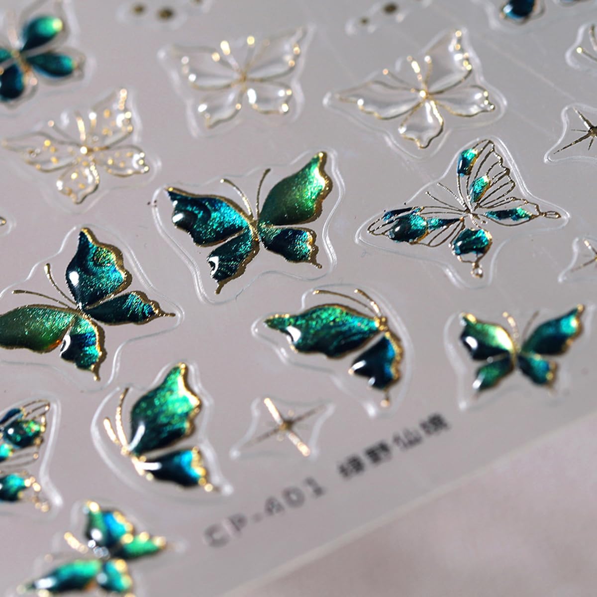 5D Blue Butterfly Nail Stickers - Self-Adhesive Spring Crystal Jelly Nail Art Decals for Manicure & Nail Decoration | Perfect for Parties, Weddings, and Everyday Glam