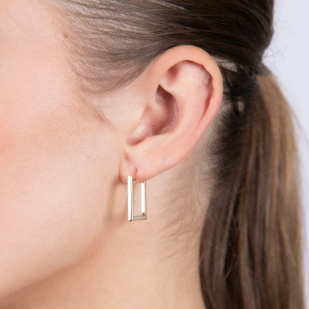 9ct Yellow Gold Polished Square Hoop Earrings for Women - Elegant Everyday Jewelry for Work & Special Occasions