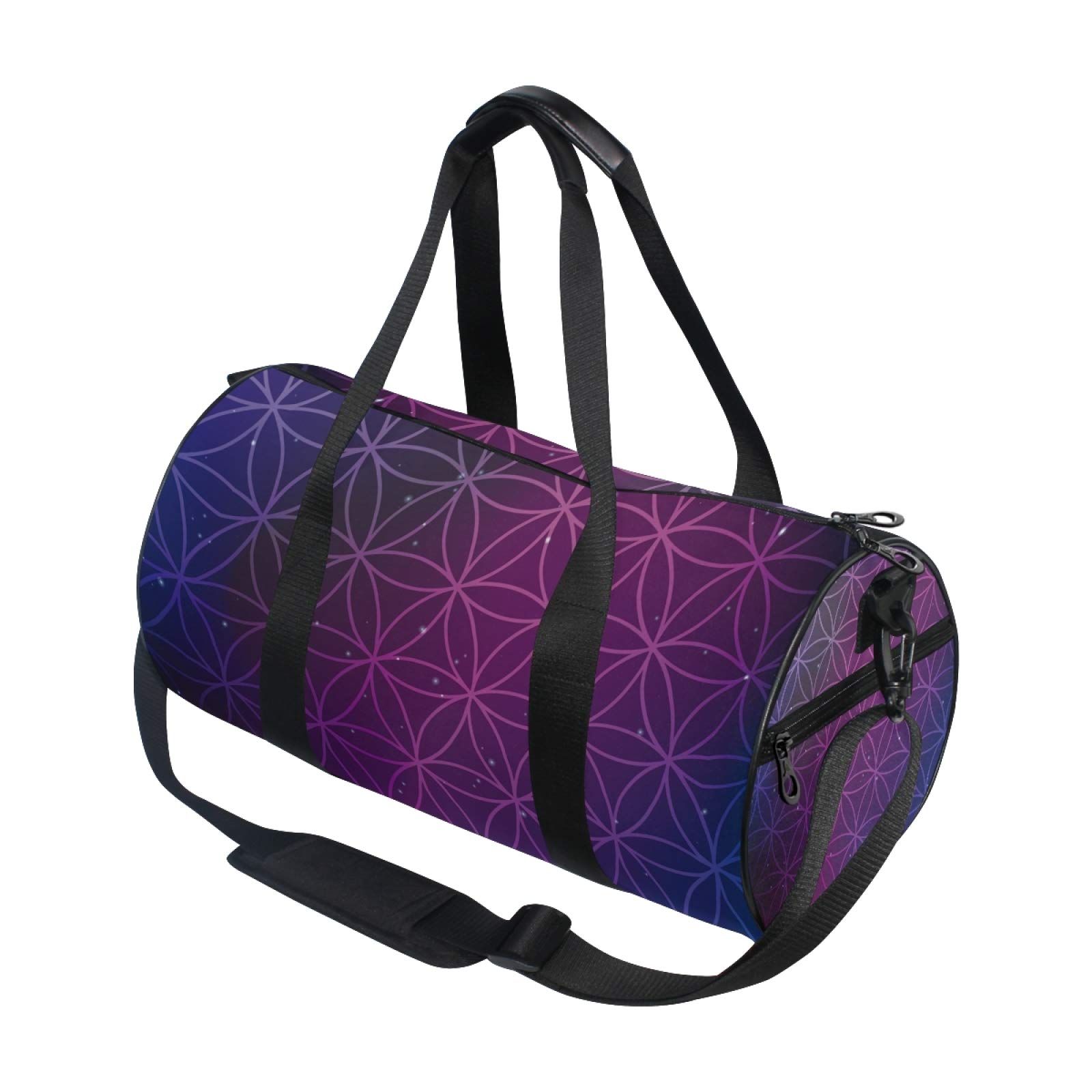 Flower of Life Cosmic Gym Bag - Durable Canvas Sports & Travel Duffle Bag for Men & Women - Perfect for Gym, Yoga, Travel & Weekend Getaways
