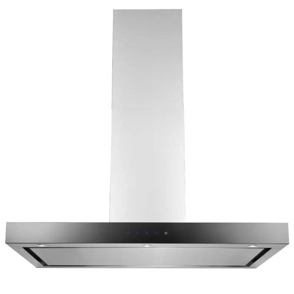 Glem GQA90TBLED 90cm QuietAir Canopy Range Hood with External Motor - Powerful Kitchen Ventilation for Smoke & Odor Removal - Perfect for Home Cooking, Grilling, and Frying