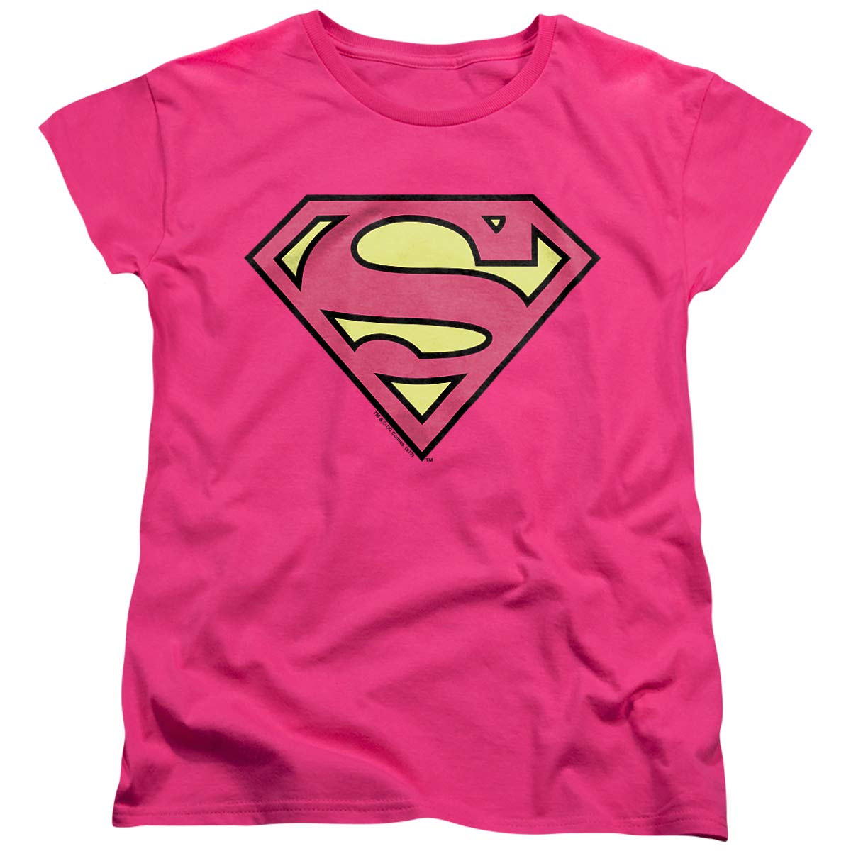 DC Superman Classic Logo Women's T-Shirt | Superhero Graphic Tee for Women | Casual Comfort Fit Cotton Shirt | Perfect for Cosplay, Comic Con & Everyday Wear