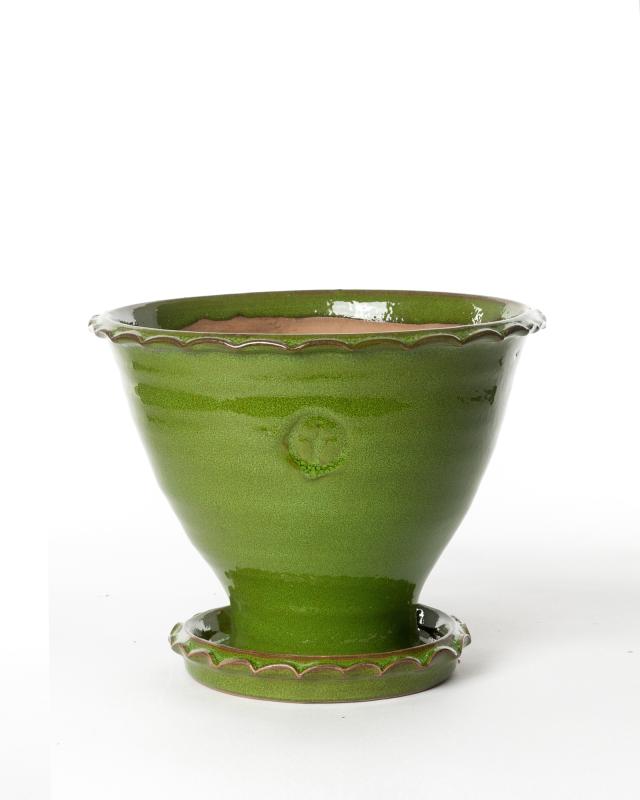 Kruka Sturehof Adelcrantz 17cm Green Ceramic Flower Pot - Perfect for Indoor Plants, Succulents, and Home Decor
