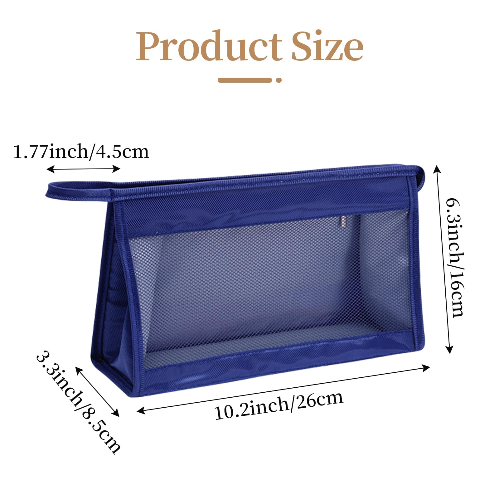 Waterproof Travel Toiletry Bag for Men & Women - Portable Cosmetic Makeup Organizer Pouch with Multiple Compartments for Toiletries, Brushes & Travel Essentials - Perfect for Gym, Vacation & Business Trips (Navy Blue)