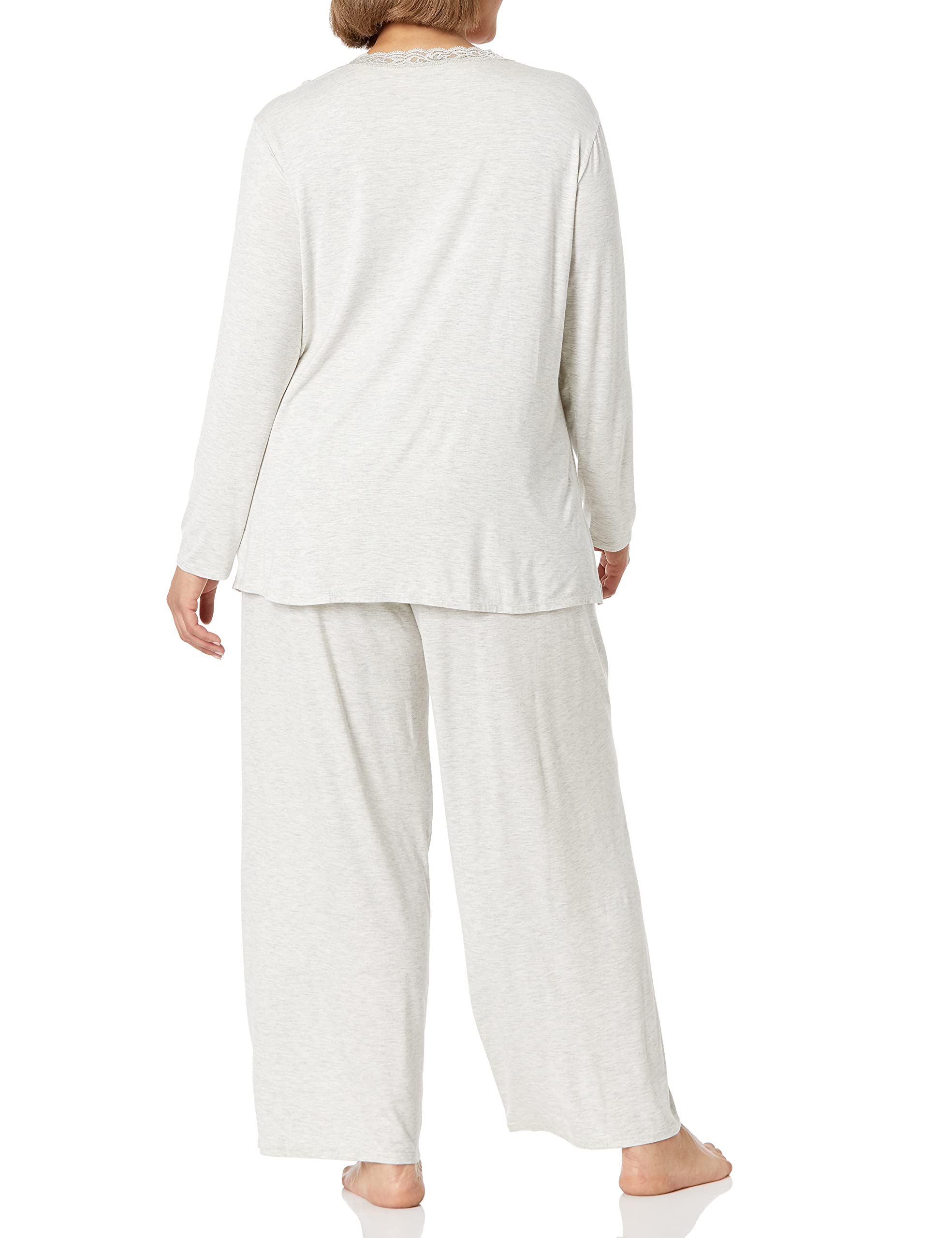 Natori Women's Feathers Knit Long Sleeve Pajama Set - Soft Comfortable Sleepwear for Women - Perfect for Cozy Nights, Lounging at Home, and Gift Giving