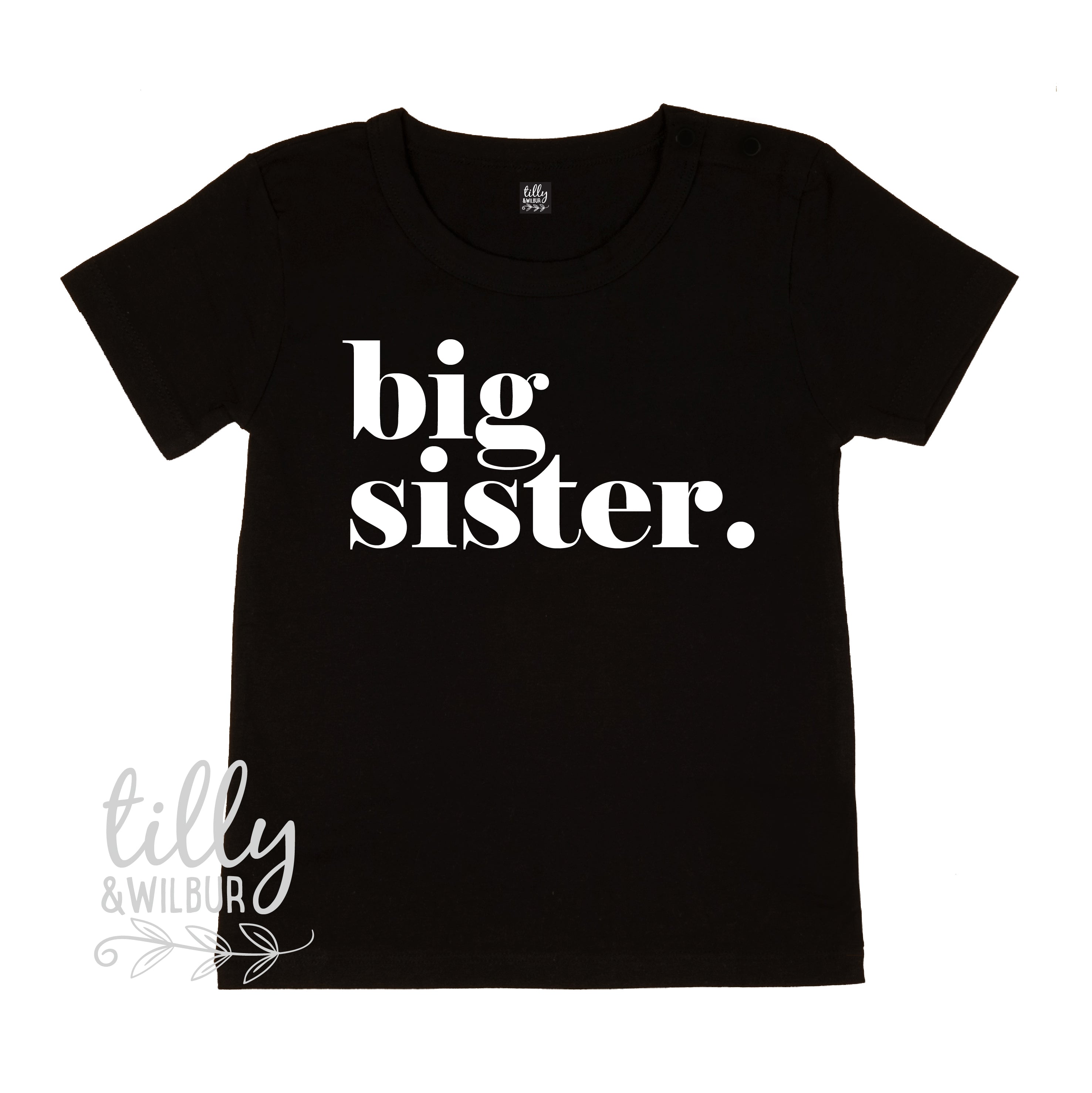 Big Sister T-Shirt & Bodysuit - Cute Matching Outfits for Siblings - Perfect for Family Photos, Birthdays & Special Occasions