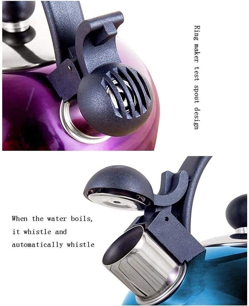 Premium Stainless Steel Stovetop Whistling Tea Kettle - 2L Capacity for Gas & Electric Stoves - Durable Camping & Household Water Boiler - Perfect for Tea, Coffee & Outdoor Cooking