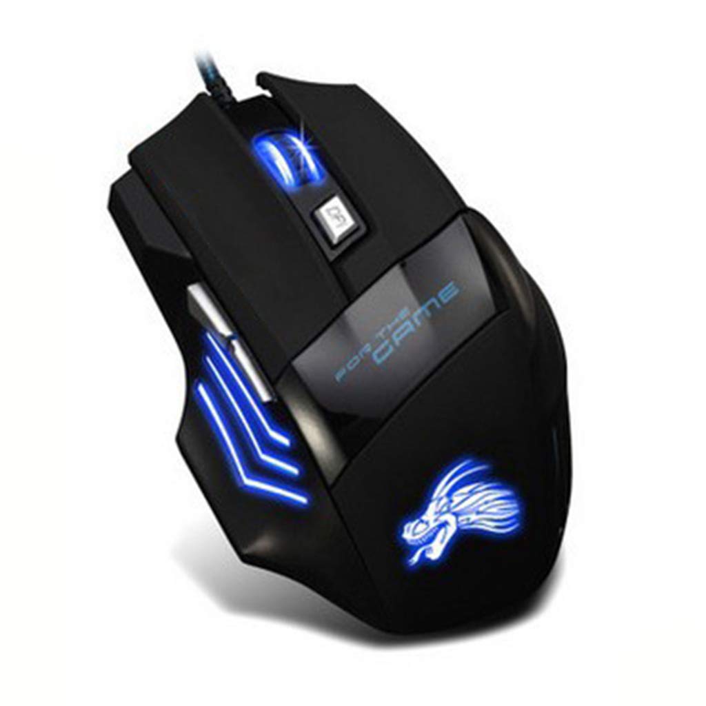FUXIU RGB Ergonomic Gaming Mouse - 7 Programmable Buttons, 5500 DPI, USB Wired Optical Mouse with Breathing LED Lights for PC, Laptop - Perfect for FPS, MOBA & MMO Gaming