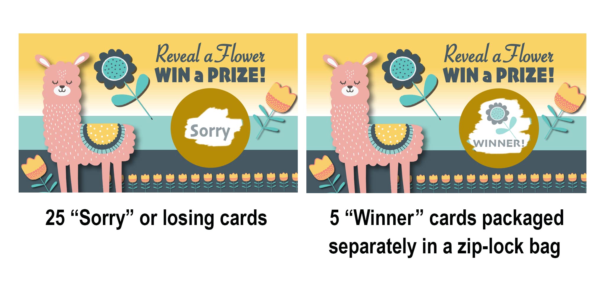 Llama Baby Shower Scratch Off Cards - 30 Pack Fun Baby Shower Games for Boys - Raffle Prizes & Door Gifts - Scratch and Win Tickets for Gender Reveal & Baby Shower Parties (Perfect for Coed Showers & Gender Neutral Celebrations)