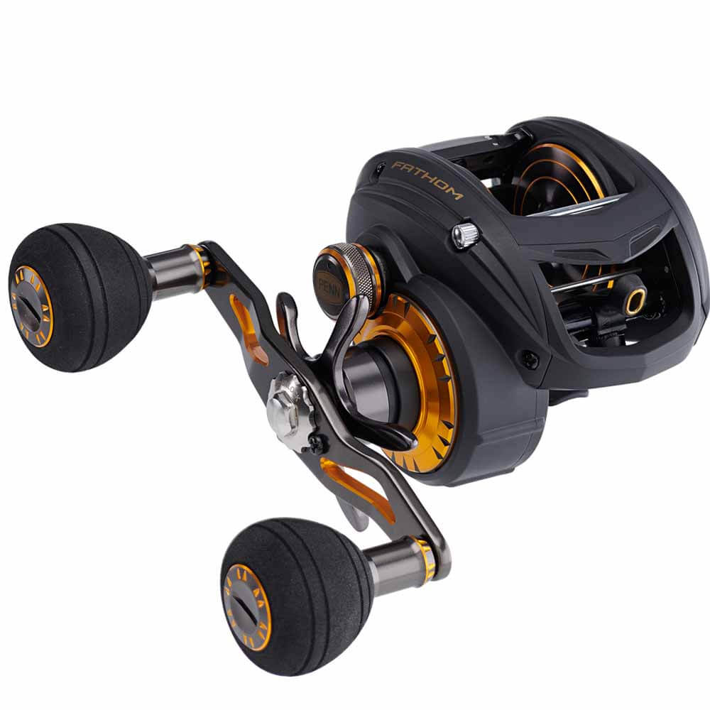 Penn Fathom Low Profile Baitcasting Fishing Reel - Saltwater & Freshwater Use for Bass, Walleye, and Catfish Fishing