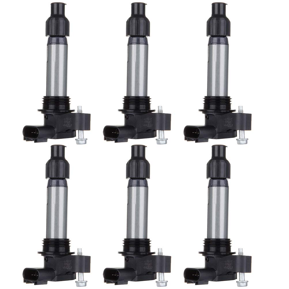 SCITOO 6-Pack Ignition Coil Replacement for GMC Acadia 3.6L, Buick Allure 2.4L & 3.0L - Compatible with OE UF569 - High Performance Engine Coils for Smooth Acceleration & Fuel Efficiency