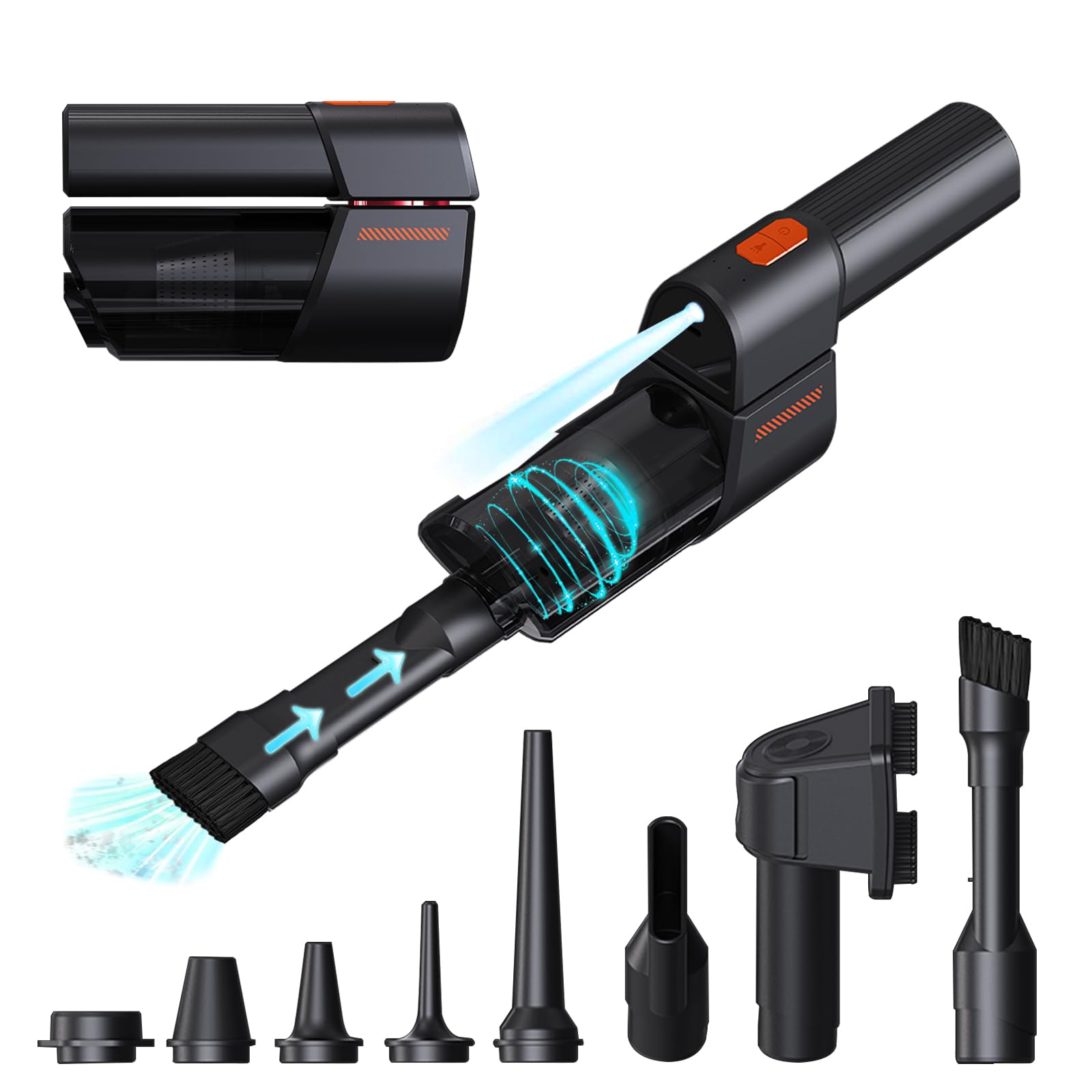 Powerful 16000Pa Cordless Handheld Vacuum Cleaner - Rechargeable, 3 Speed Adjustable, 180° Foldable Design with LED Light - Perfect for Car, Pet Hair, and Home Cleaning