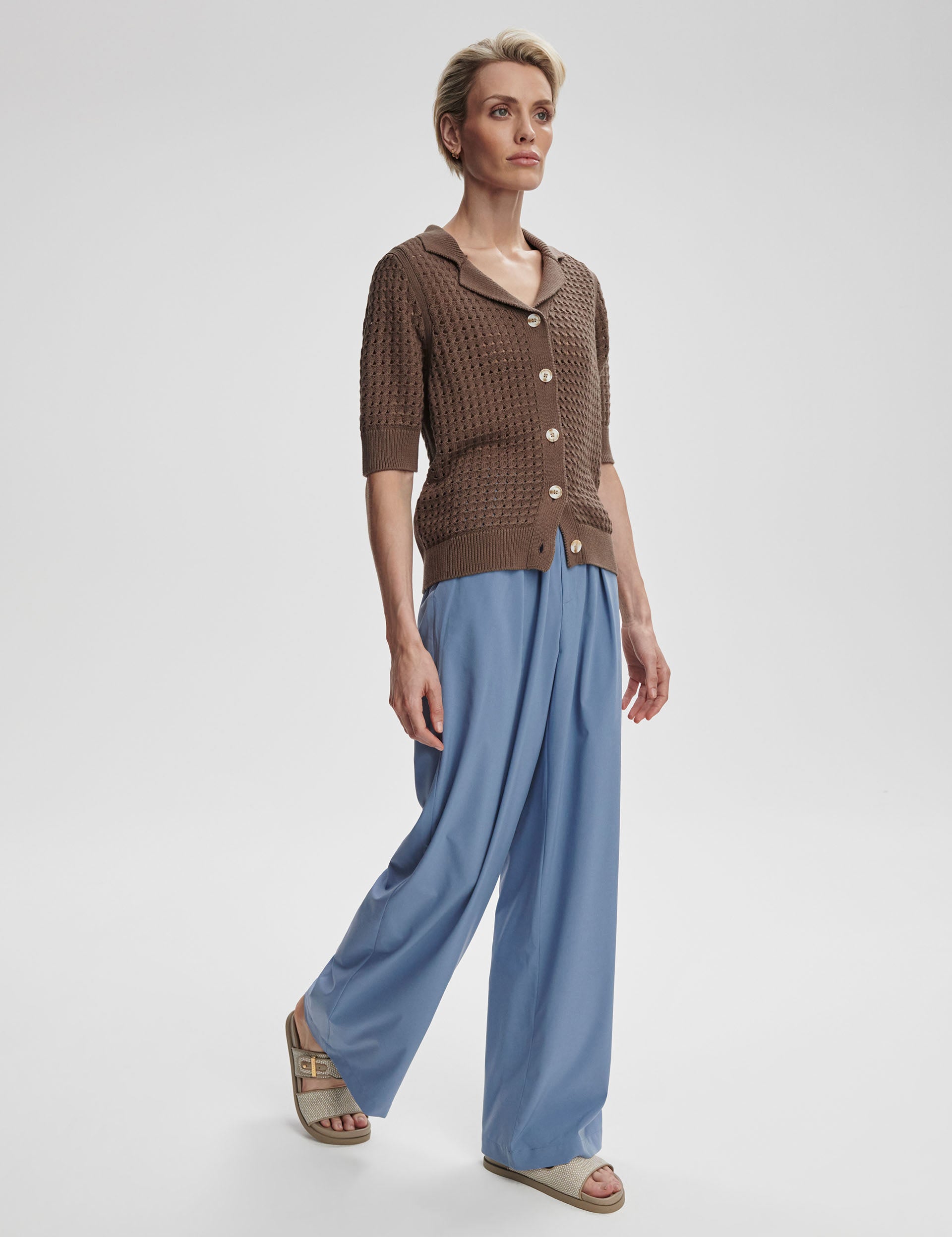 Ellie Knit Shirt Women's Casual Long Sleeve T-Shirt Chocolate Chip Color for Fall Winter Outfits | Office Wear & Weekend Comfort