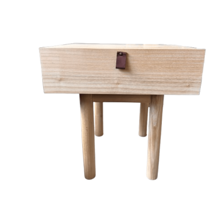 Handcrafted Sungkai Wood Bedside Table - Natural Solid Wood Nightstand with Drawer for Bedroom Decor | Perfect for Modern, Farmhouse & Rustic Home Styles