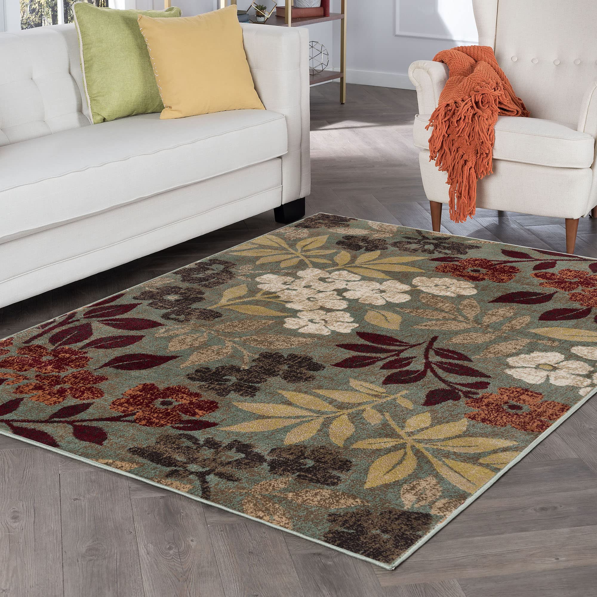 Universal Rugs Kalea Area Rug 8' x 10' Seafoam - Soft Modern Non-Slip Living Room Rug for Bedroom, Dining Room & Home Decor