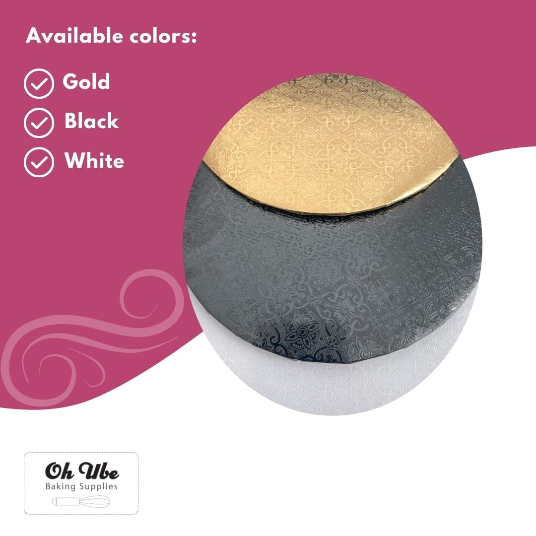 12-Pack 12 Inch Round Corrugated Cake Boards - Food-Grade Greaseproof Wraparound Cake Drums (1/4
