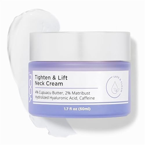 **Neck Firming Cream for Sagging Skin - Tighten & Lift Anti-Aging Moisturizer - Crepey Skin Care Treatment - 1.7 fl oz - Perfect for Daily Skincare Routine & Nighttime Use**