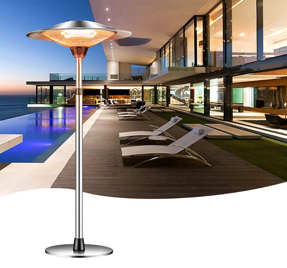Outdoor Heater - High Power 1500W Waterproof Patio Heater with Adjustable Stand, 3 Heat Settings - Perfect for Balcony, Garden, Terrace & Indoor Use in Winter