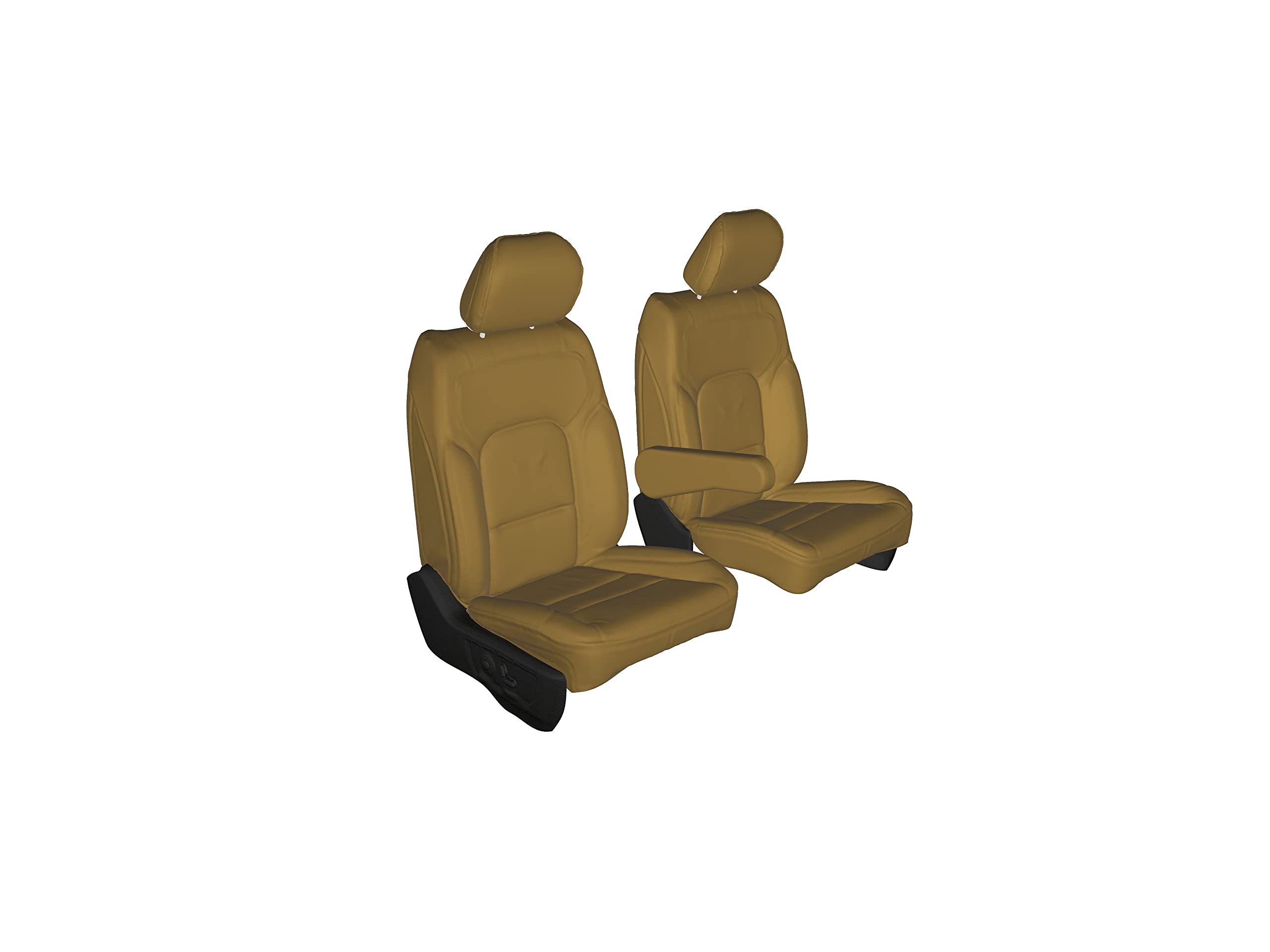 Premium Tan Velour Seat Covers for Chevy Suburban, Tahoe & GMC Yukon - Electric Driver Side & Passenger Lumbar Support | Perfect for Road Trips & Family Adventures