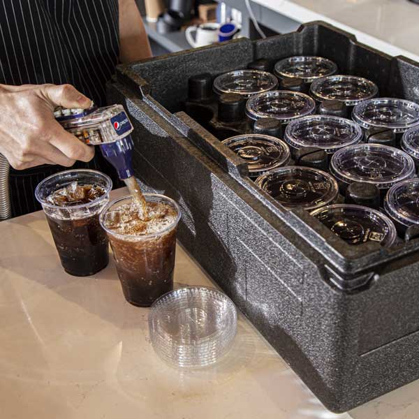 Cambro EPPBEVH2110 Cam GoBox 3-Compartment Beverage Holder Set of 2 - Perfect for Restaurants, Catering, and Outdoor Events