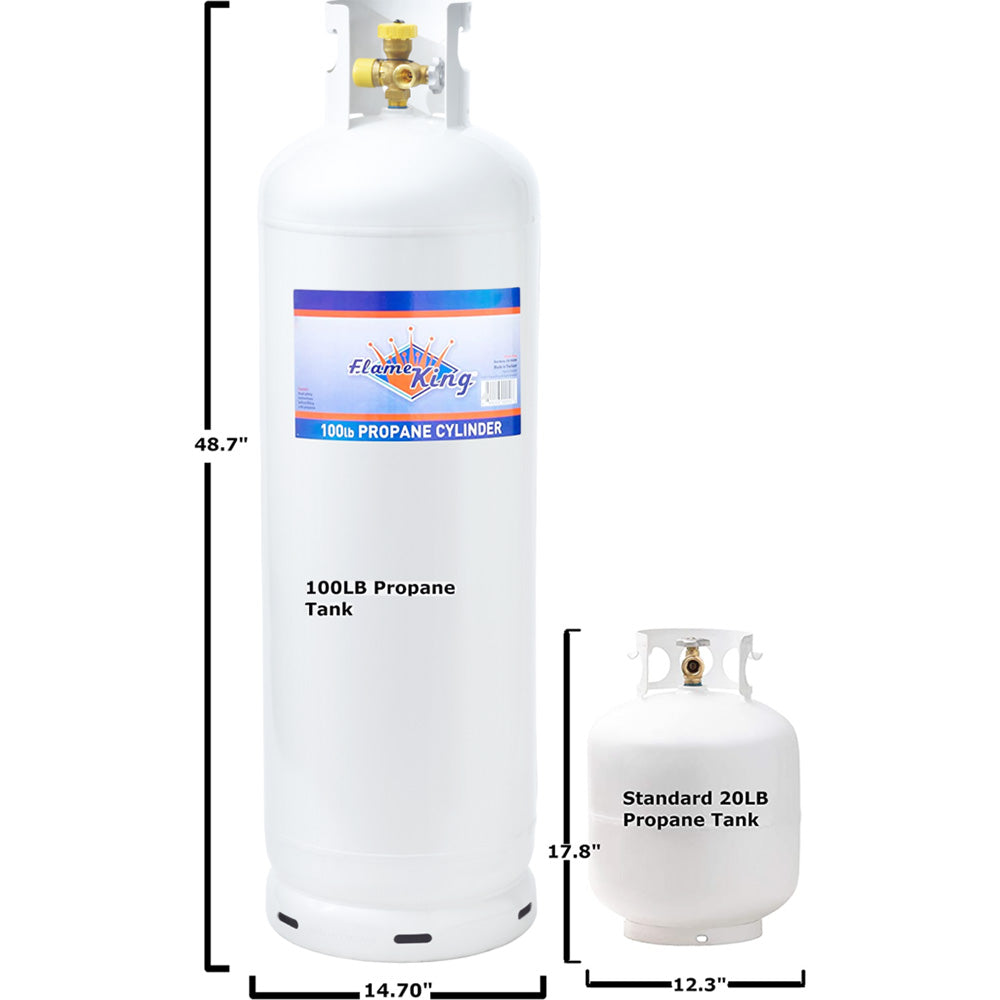 Flame King YSN100MLT 100 LB Propane Tank with Multi-Valve - Perfect for Grilling, RV Camping & Outdoor Cooking