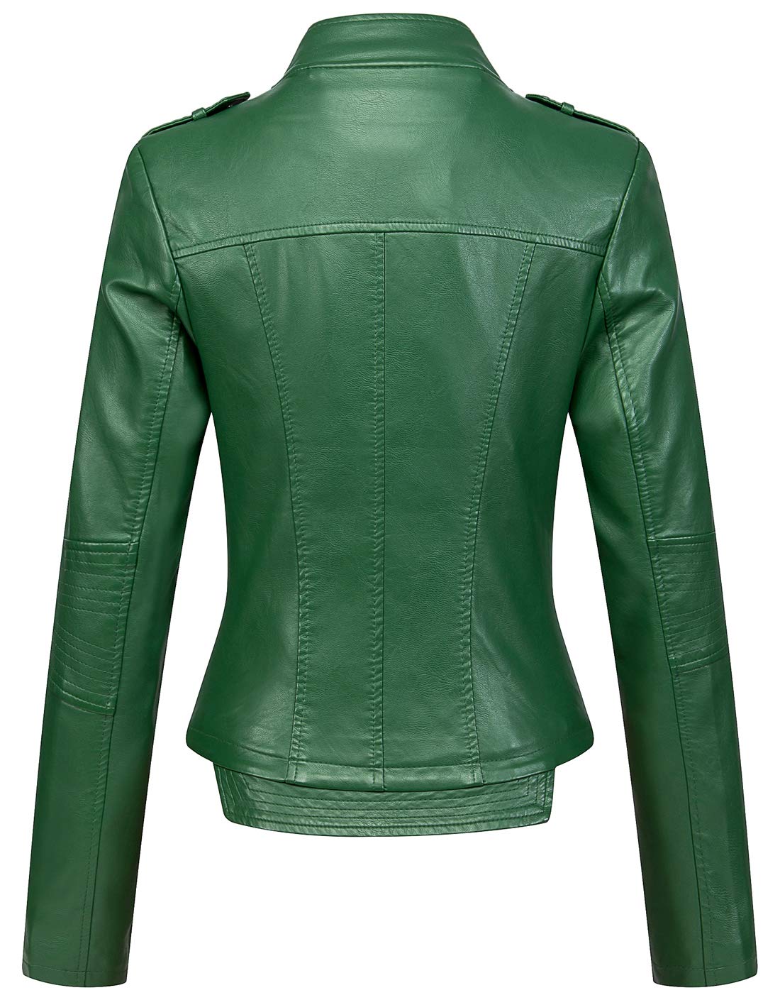 Women's Candy Color Asymmetric Zip Faux Leather Cropped Moto Jacket - Stylish Slim Fit Biker Jacket for Casual Outings & Night Out