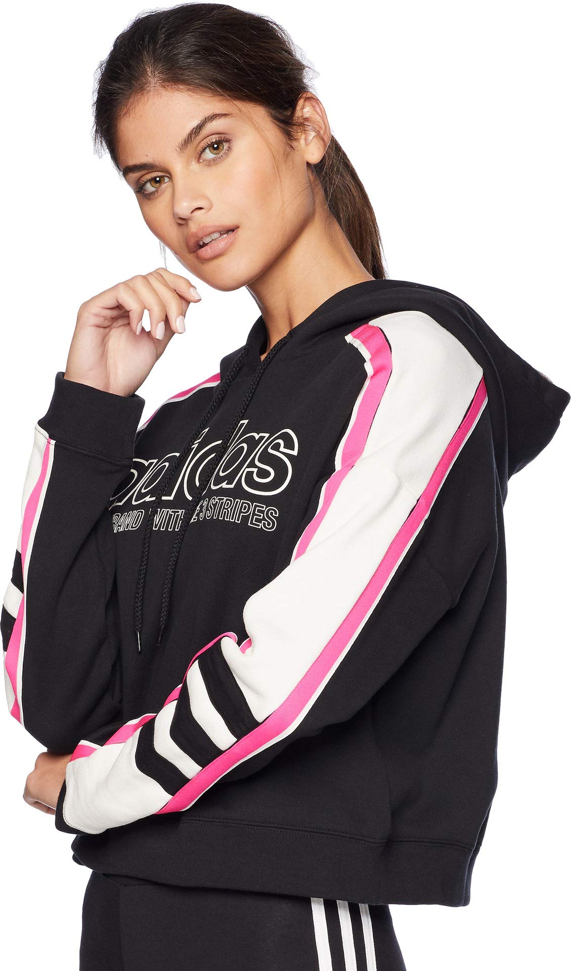 adidas Women's Racing AA-43 Cropped Hooded Sweatshirt | Athletic Casual Pullover for Running, Gym & Streetwear Fashion