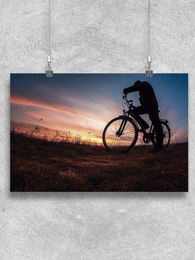 Smartprints Man On Bicycle Silhouette Wall Art Poster - Modern Black & White Cycling Decor for Home, Office & Gym - Perfect for Cycling Enthusiasts & Fitness Motivation