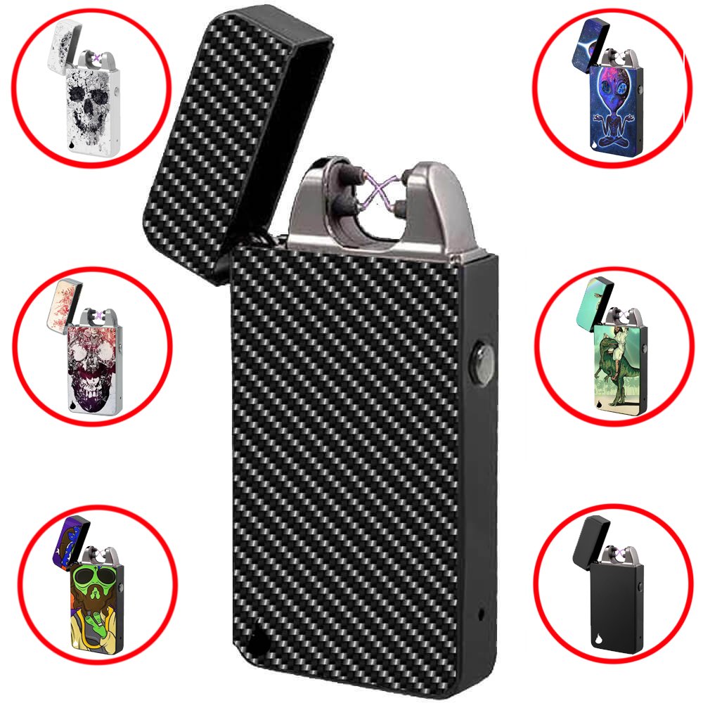 Flame X USB Rechargeable Windproof Arc Lighter - Carbon Fiber for Camping & Outdoor