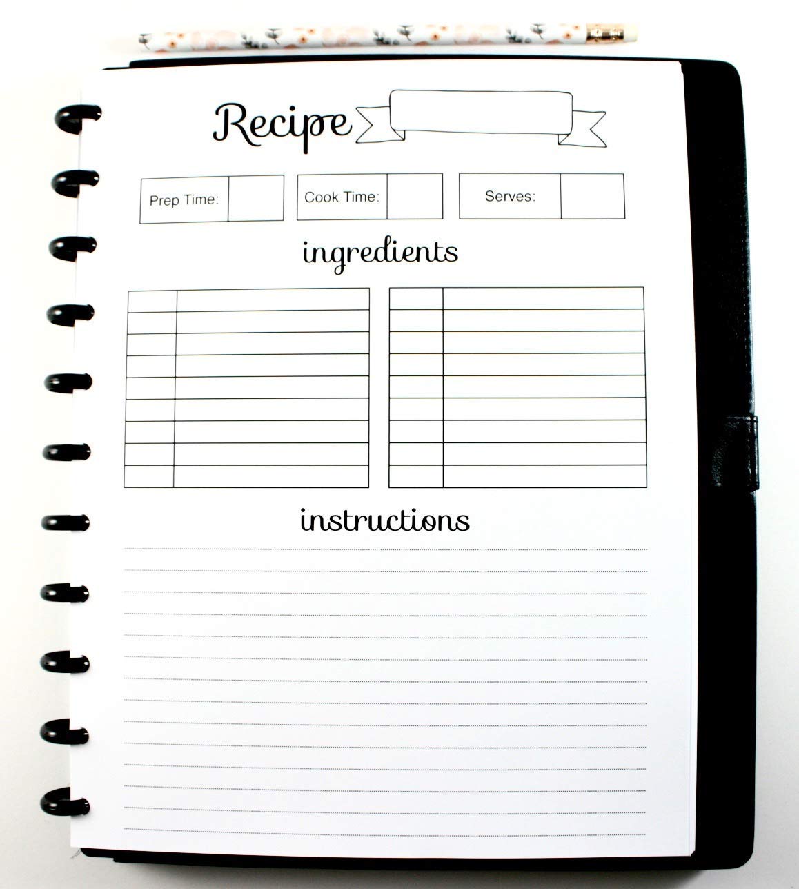 Big Happy Planner Recipe Inserts for 11-Disc Planner - Meal Planning Pages for Big Meal Planner (Planner Sold Separately) - Perfect for Organizing Family Recipes & Weekly Meal Prep