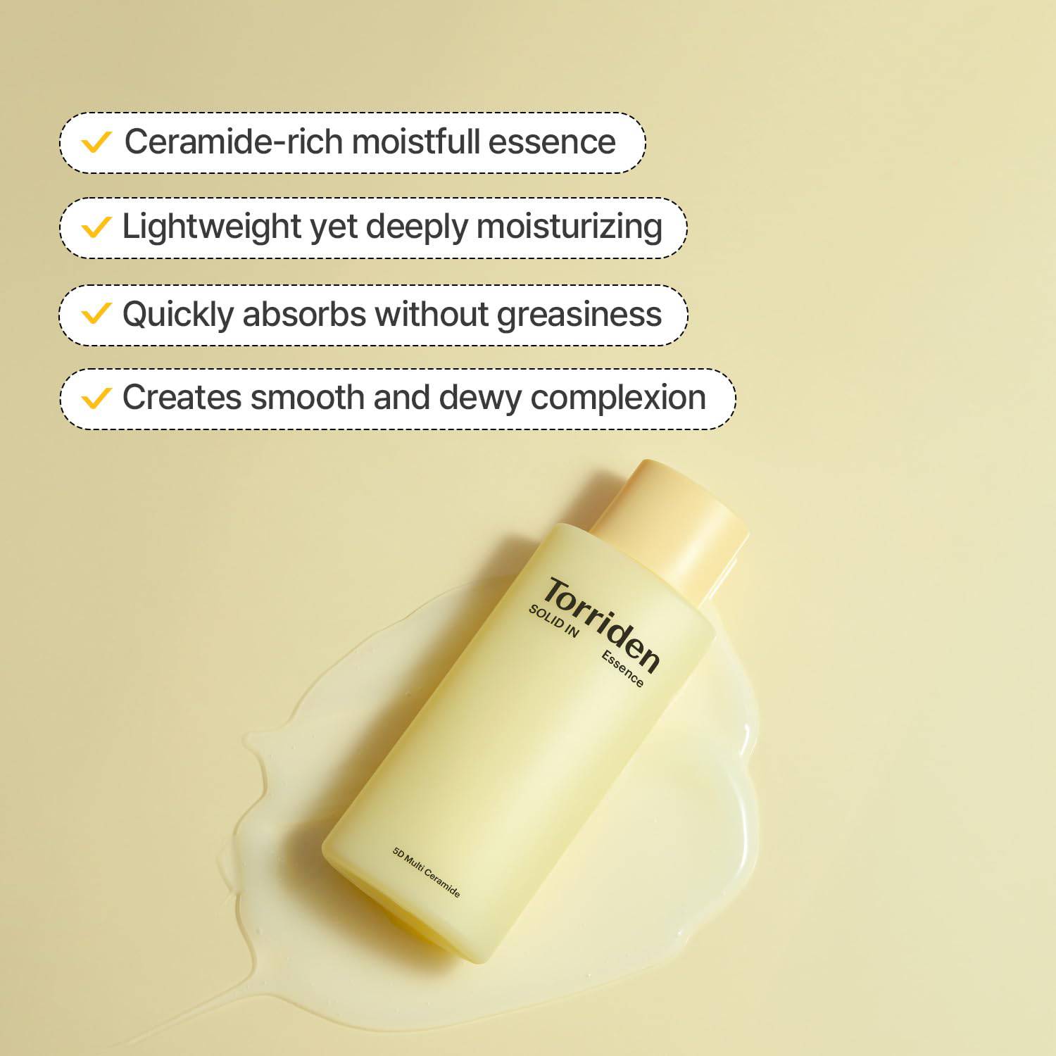 TORRIDEN Solid In All Day Essence 100mL - Hydrating Facial Serum for Dry Skin - Day & Night Skincare Routine