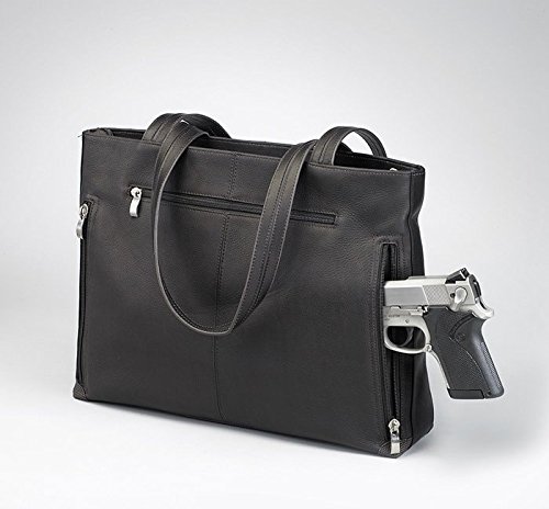 Gun Toting Mamas GTM Shoulder Portfolio - Genuine South American Cowhide Leather Bag in Brown | Perfect for Work, Travel & Everyday Carry