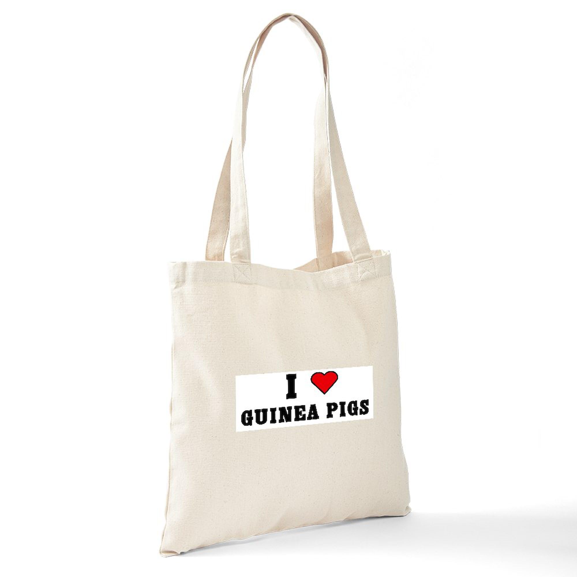I LOVE GUINEA PIGS Tote Bag - Natural Canvas Reusable Shopping Bag for Groceries, Beach & Everyday Use