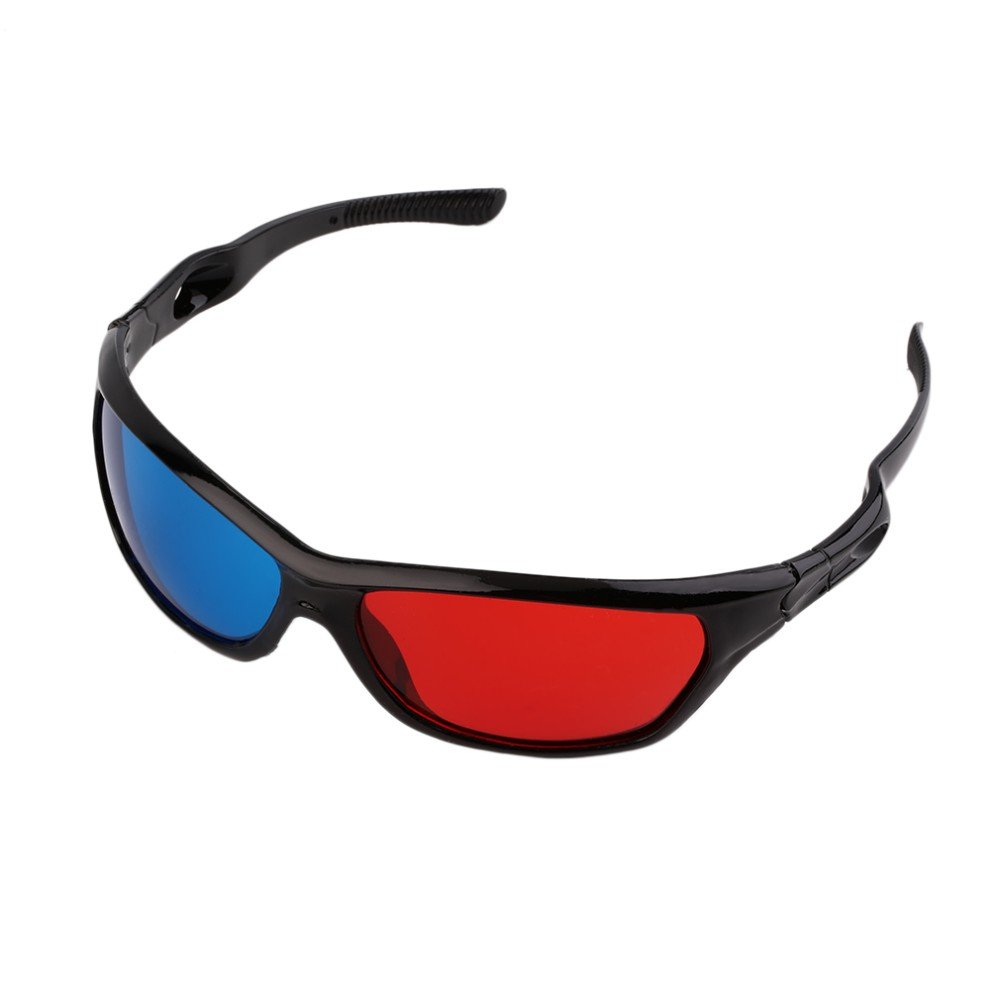 Jambar JD-11-01 Red-Blue 3D Glasses - Anaglyph Sports Style (1-Pack) for TV, Computer, Projector & Magazine Viewing - Perfect for Movies, Gaming & 3D Comics