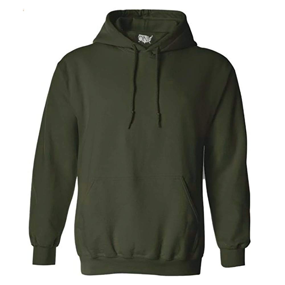 One Country United Men's Hoodies - Soft & Cozy Olive Pullover Hooded Sweatshirt XXX-Large for Casual Wear, Outdoor Activities & Street Style