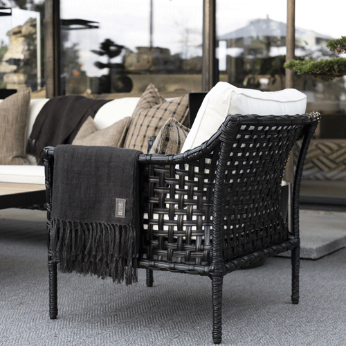 Artwood Santa Monica Outdoor Armchair - Classic Black Patio Furniture for Garden, Poolside & Backyard Relaxation