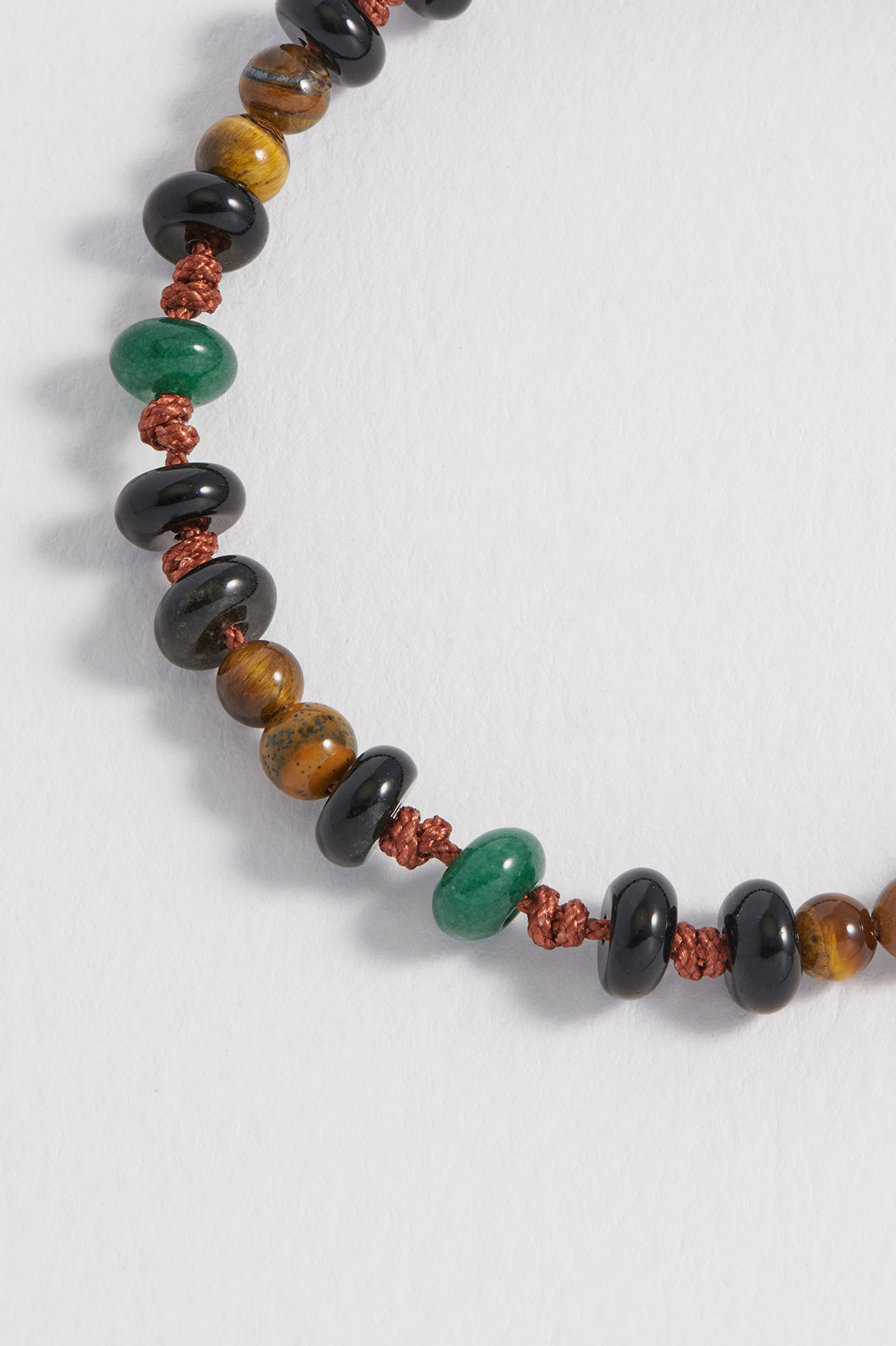 Gemstone Beaded Men's Bracelet with Adjustable Knot Slider - Perfect for Casual Wear, Gifts & Spiritual Healing