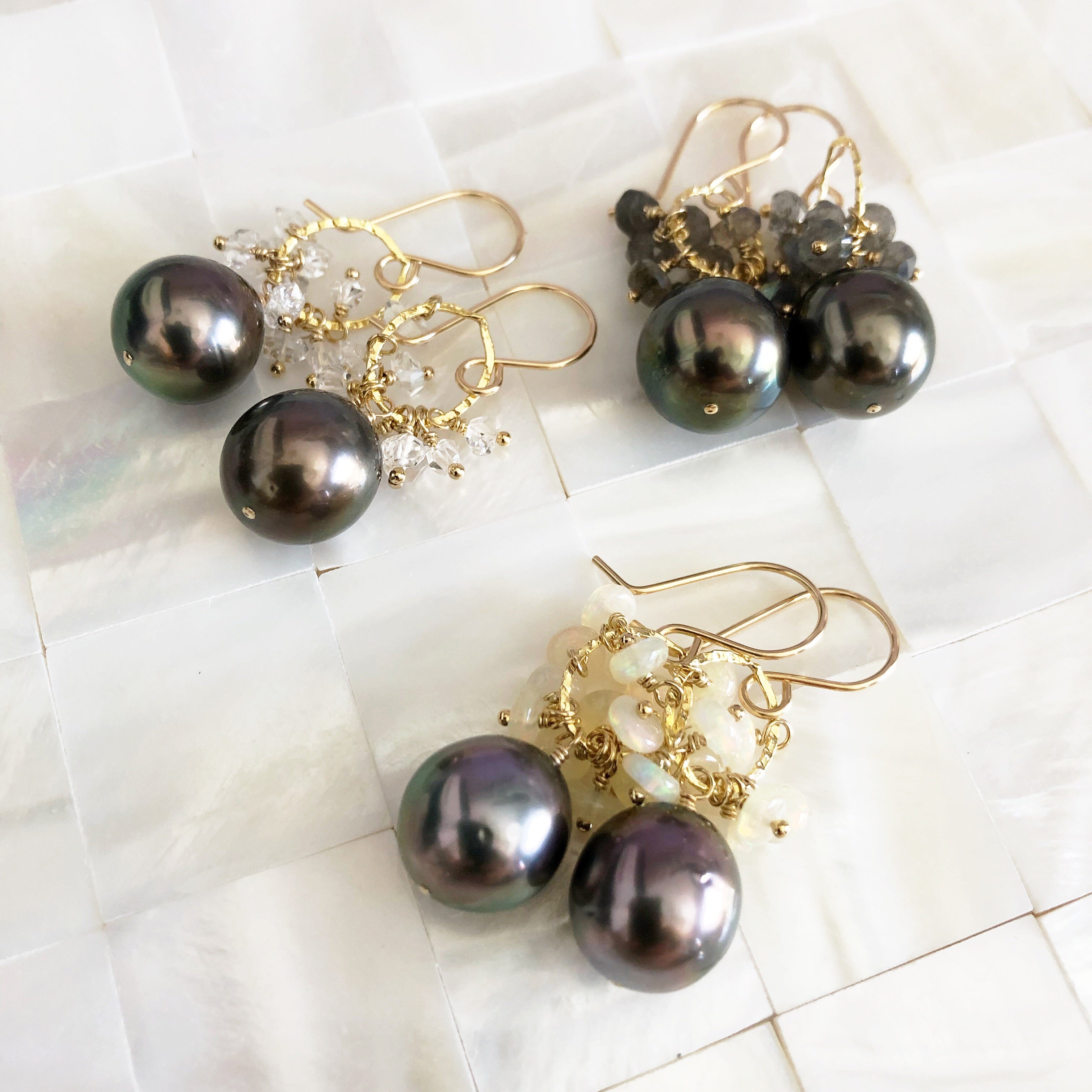 Labradorite Stud Earrings KIRA (E510) - Elegant Gemstone Jewelry for Women, Perfect for Parties, Weddings & Everyday Wear