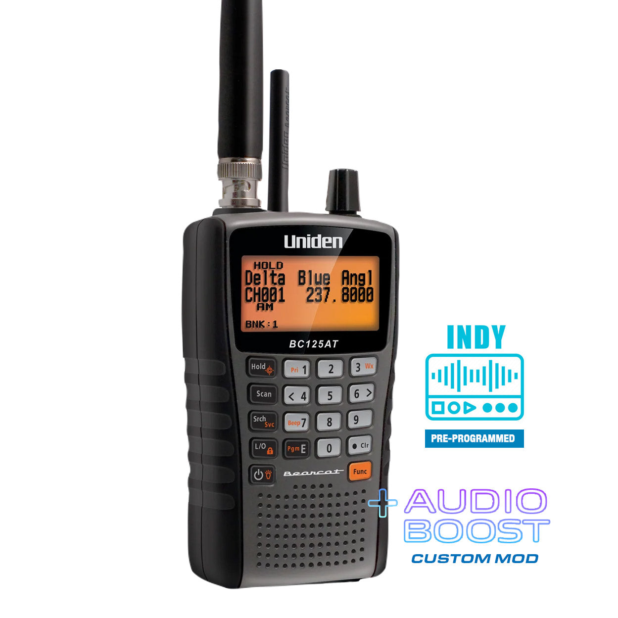 Uniden BC 125AT Digital Race Scanner with Audio Boost - Premium Handheld Police Fire EMS Aviation Radio for Racing Events, Emergency Monitoring & Hobbyist Use
