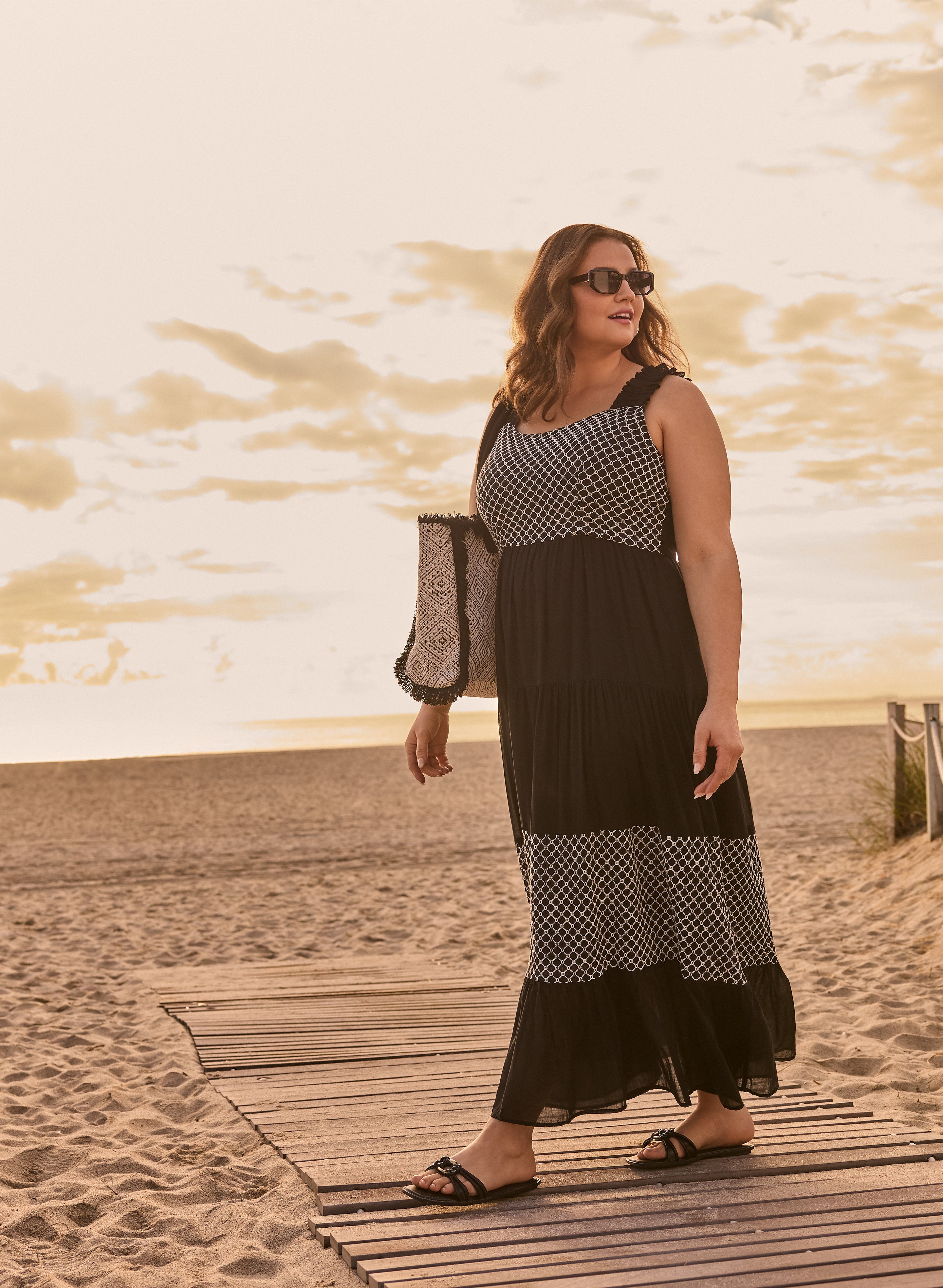 Elegant Boho Crochet Maxi Dress for Women - Summer Beach Wedding & Vacation Outfit