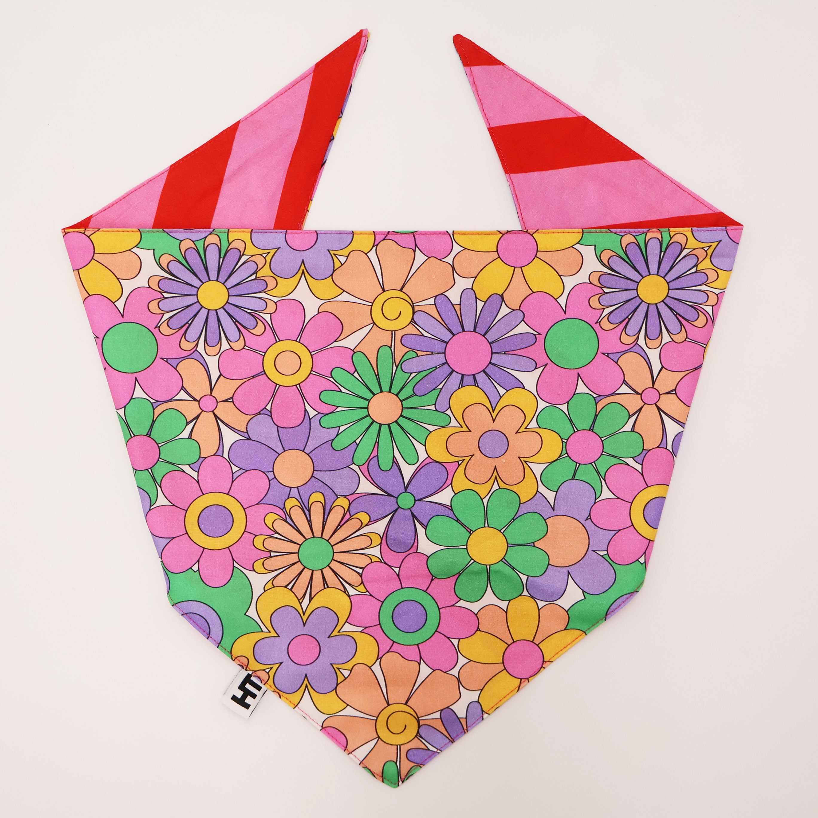 Flower Power Bandana - Stylish & Comfortable Cotton Bandana for Women & Men - Perfect for Outdoor Activities, Music Festivals & Fashion Accessories